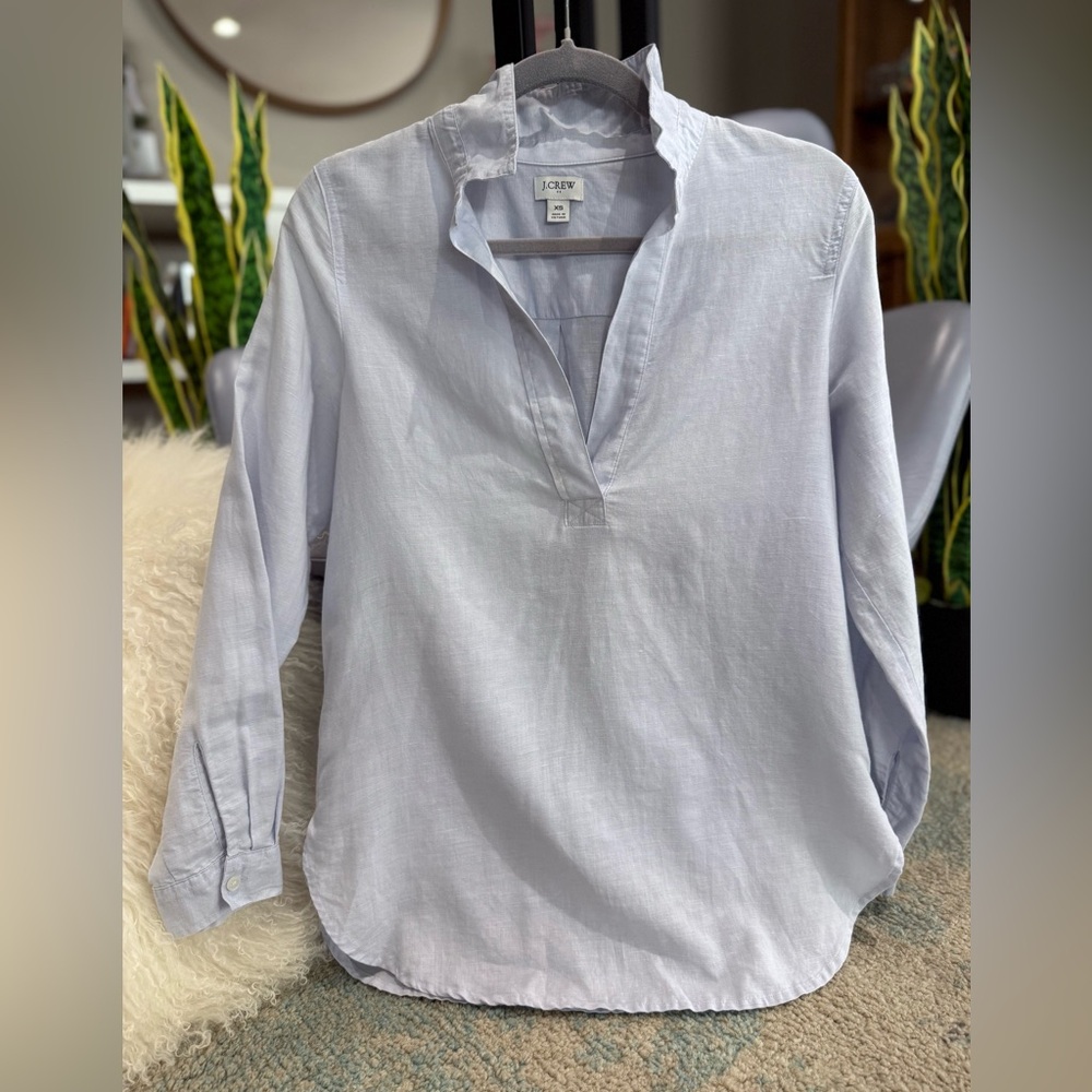 J.Crew linen and cotton blend shirt long sleeve shirt.